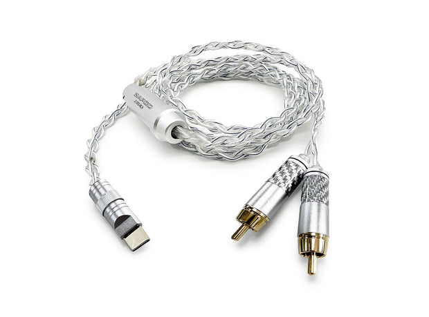 OTG to RCA Audio Cable/Converter - USB OTG, 24K Gold Plated RCA, CX31933 DAC, 157cm