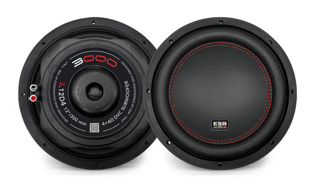 ESB Audio 3.12D4 subwoofer - 12", 300W RMS, 2x4 Ohm, 28Hz