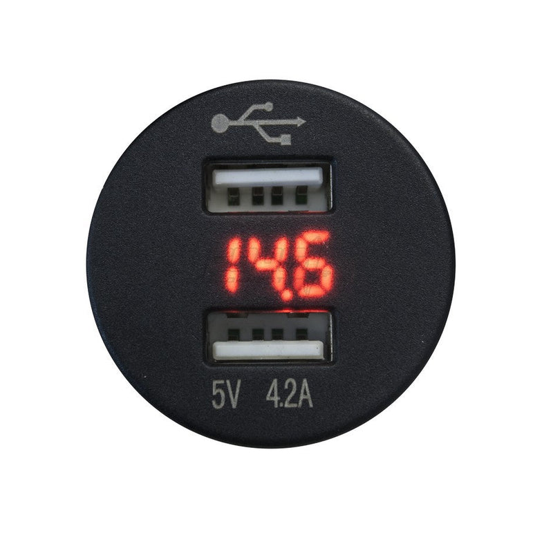 FOUR Connect 4-600156 waterproof USB socket with voltage display