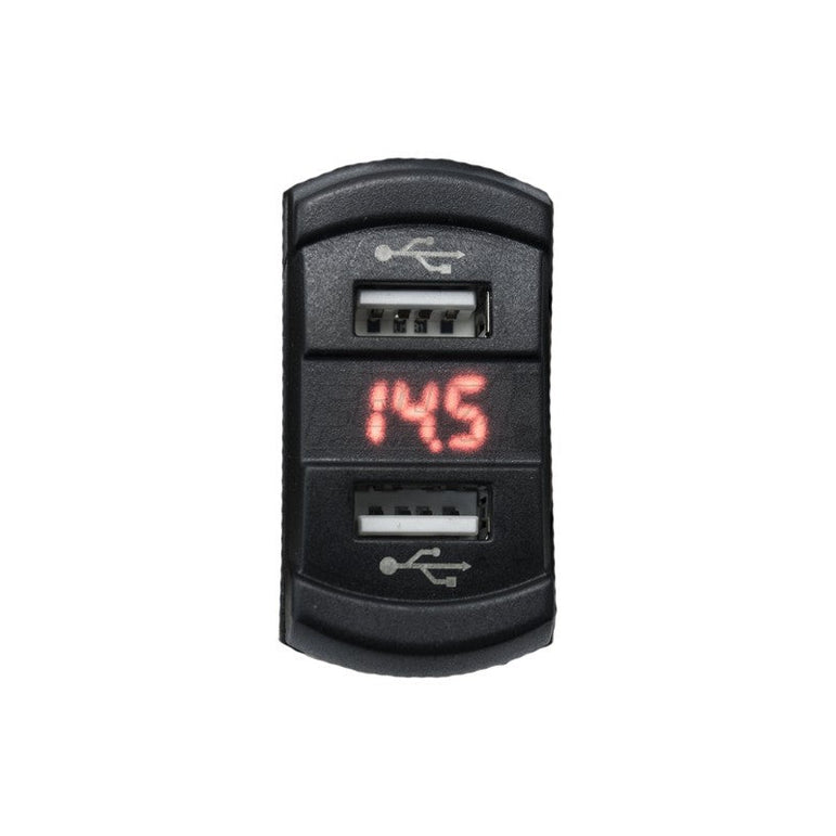 FOUR Connect 4-600157  vedenpitävä 2x4.2A USB-pistorasia jännitenäytöllä