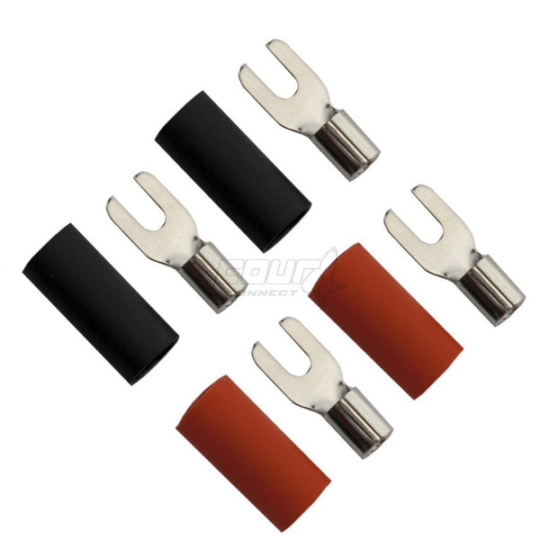 FOUR Connect 4-690812 M4 fork connector 6.0mm2, 2x black and 2x red