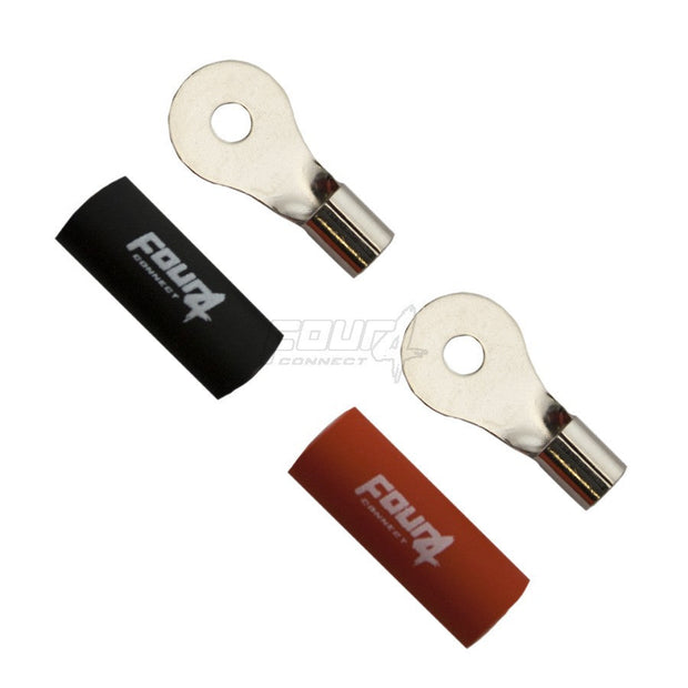 FOUR Connect 4-690911 M4 ring terminal 10mm2, 1x black and 1x red