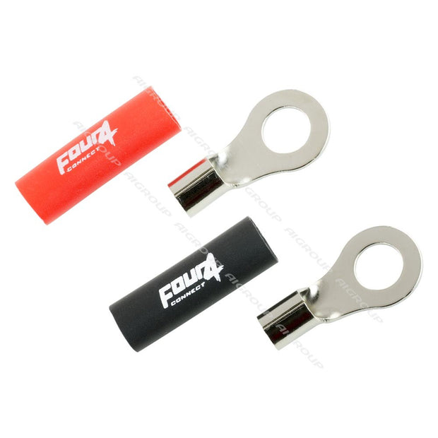 FOUR Connect 4-690917 M8 ring terminal 10mm2, 1x red and 1x black