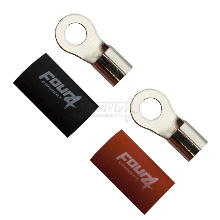 FOUR Connect 4-690918 M8 rengasliitin 20mm2, 1x punainen ja 1x musta