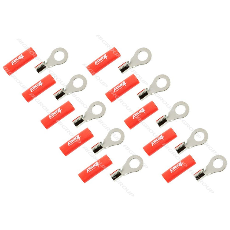 FOUR Connect 4-690941 M8 ring terminal 10mm2, 10x red