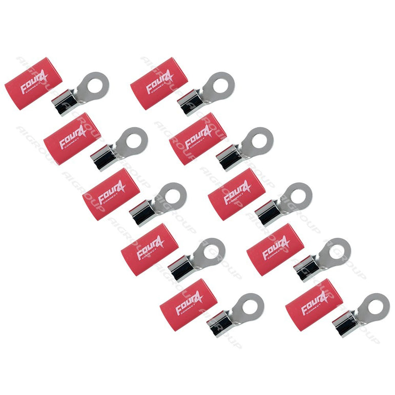 FOUR Connect 4-690942 M8 rengasliitin 20mm2, 10x punainen