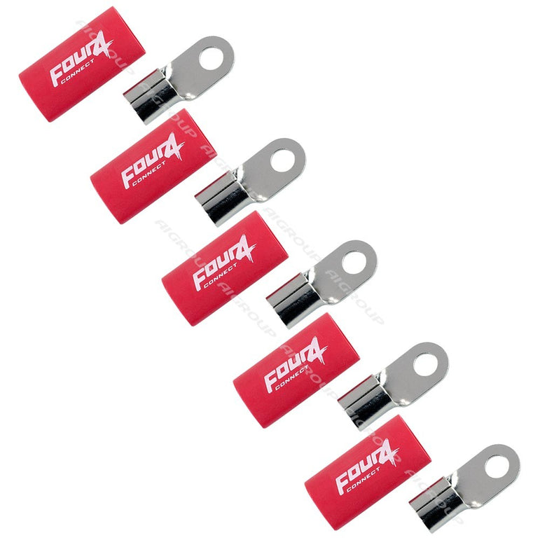 FOUR Connect 4-690943 M8 ring terminal 35mm2, 5x red