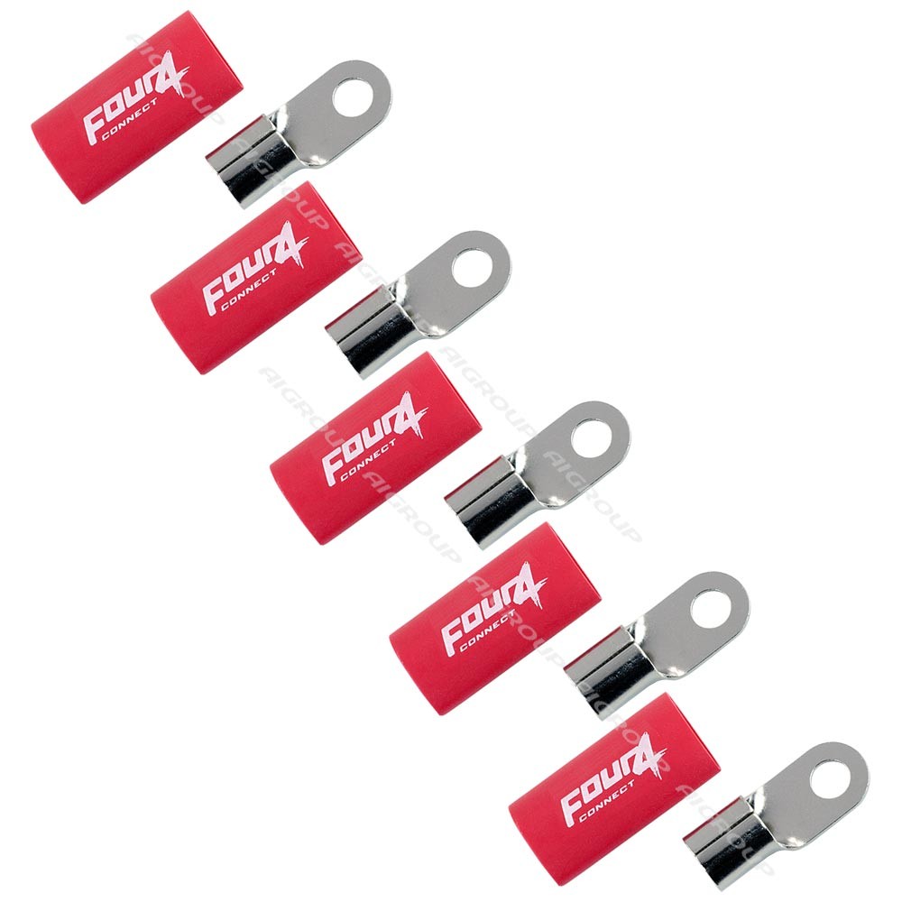 FOUR Connect 4-690943 M8 ring terminal 35mm2, 5x red