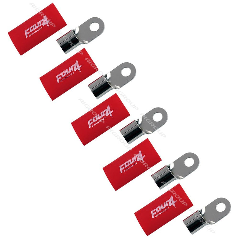 FOUR Connect 4-690944 M8 ring terminal 50mm2, 5x red