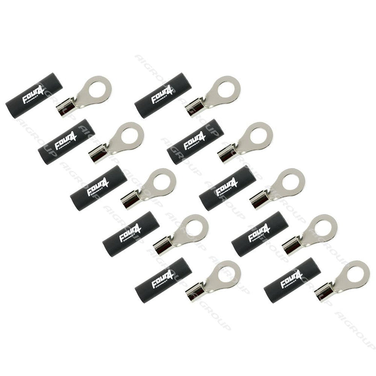 FOUR Connect 4-690961 M8 ring terminal 10mm2, 10x black