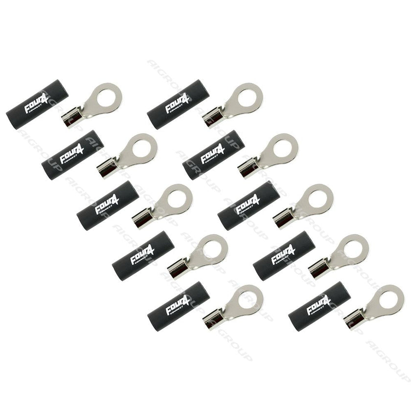 FOUR Connect 4-690961 M8 ring terminal 10mm2, 10x black