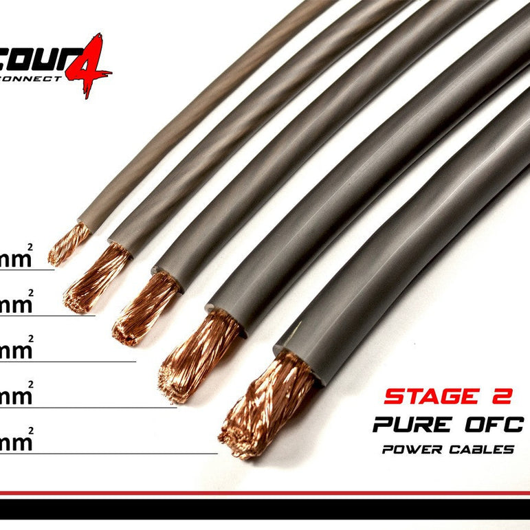 FOUR Connect 4-800214 STAGE2 20mm2 OFC-virtakaapeli savunharmaa