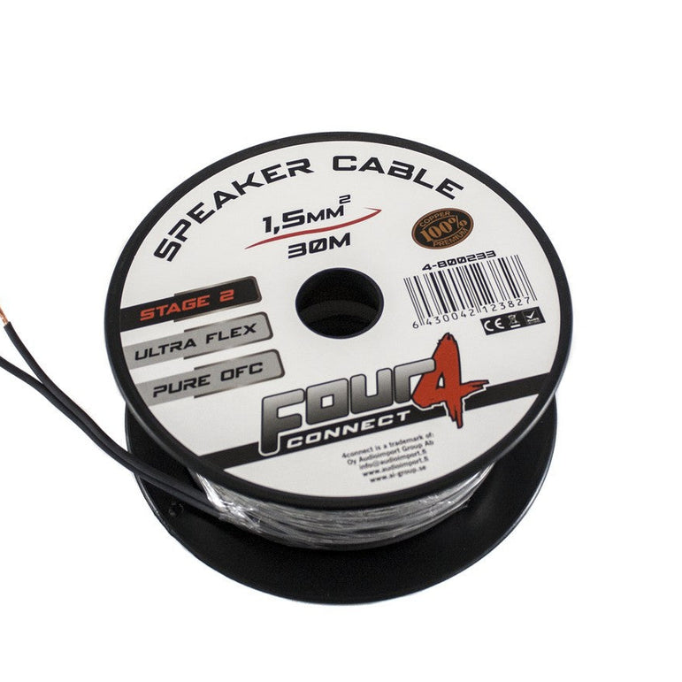 FOUR Connect 4-800233 STAGE2 OFC-kaiutinkaapeli 2x1.5mm2 minikela 30m