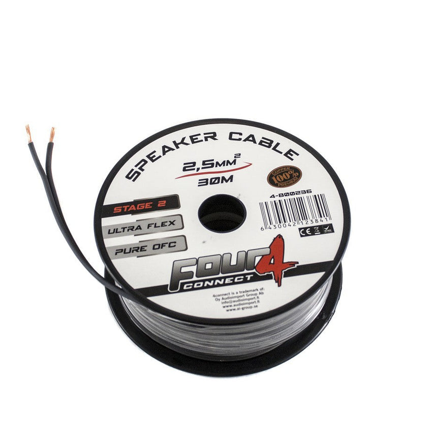 FOUR Connect 4-800236 STAGE2 OFC-kaiutinkaapeli 2x2.5mm2 minikela 30m