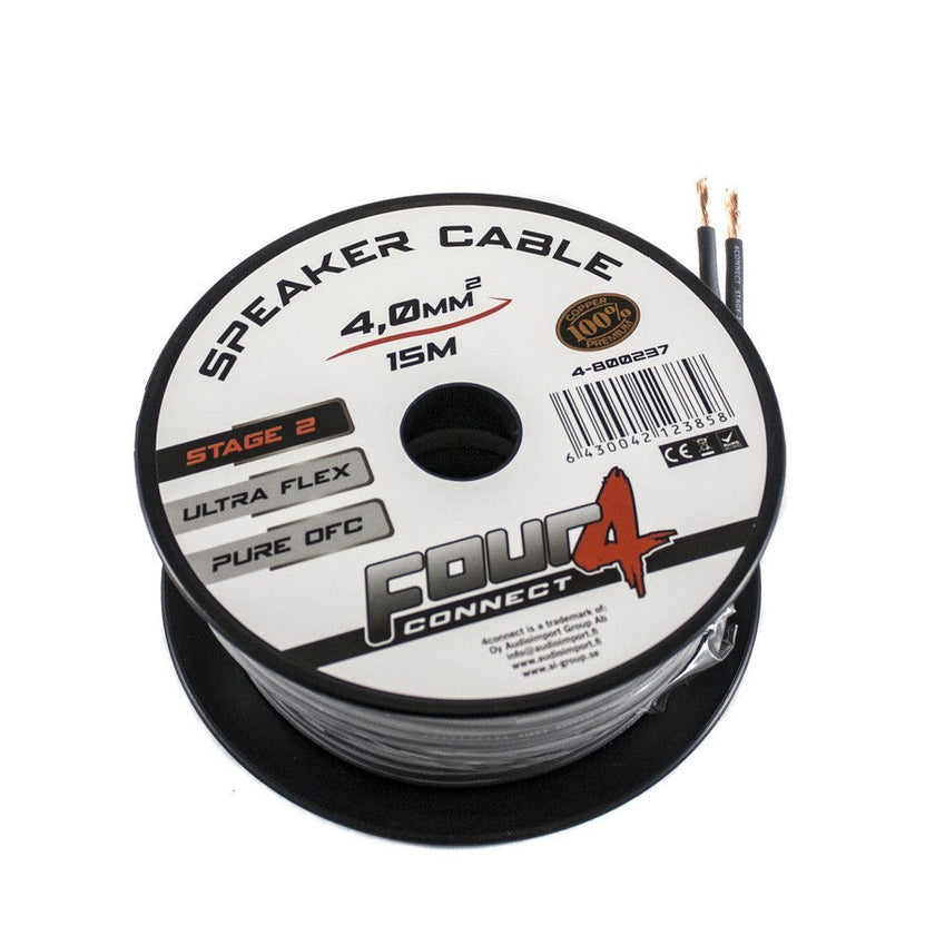 FOUR Connect 4-800237 STAGE2 OFC-kaiutinkaapeli 2x4.0mm2 minikela 15m