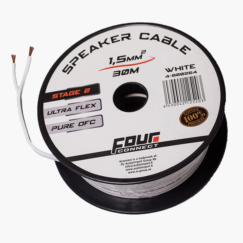 FOUR Connect 4-800264 OFC mini coil white 2x1.5mm2, 30m