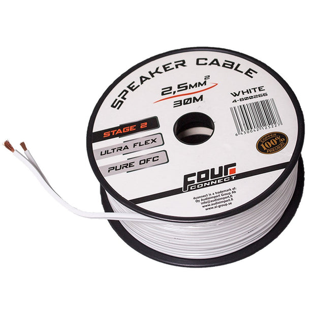 FOUR Connect 4-800266 OFC mini coil white 2x2.5mm2, 30m