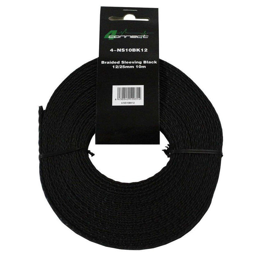 FOUR Connect 4-NS10BK12 nylon/kangas-sukka musta 12/25mm 10m