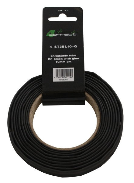 FOUR Connect 4-ST3BL10-G heat shrink tubing, 2:1 black with adhesive 10mm 3m