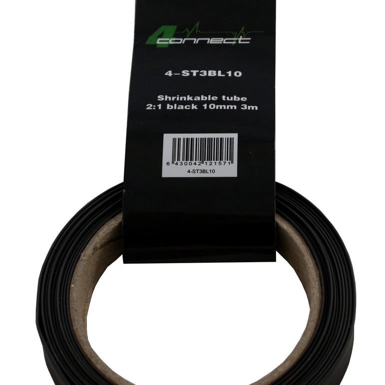 FOUR Connect 4-ST3BL10 shrink tubing, 2:1 black 10mm 3m