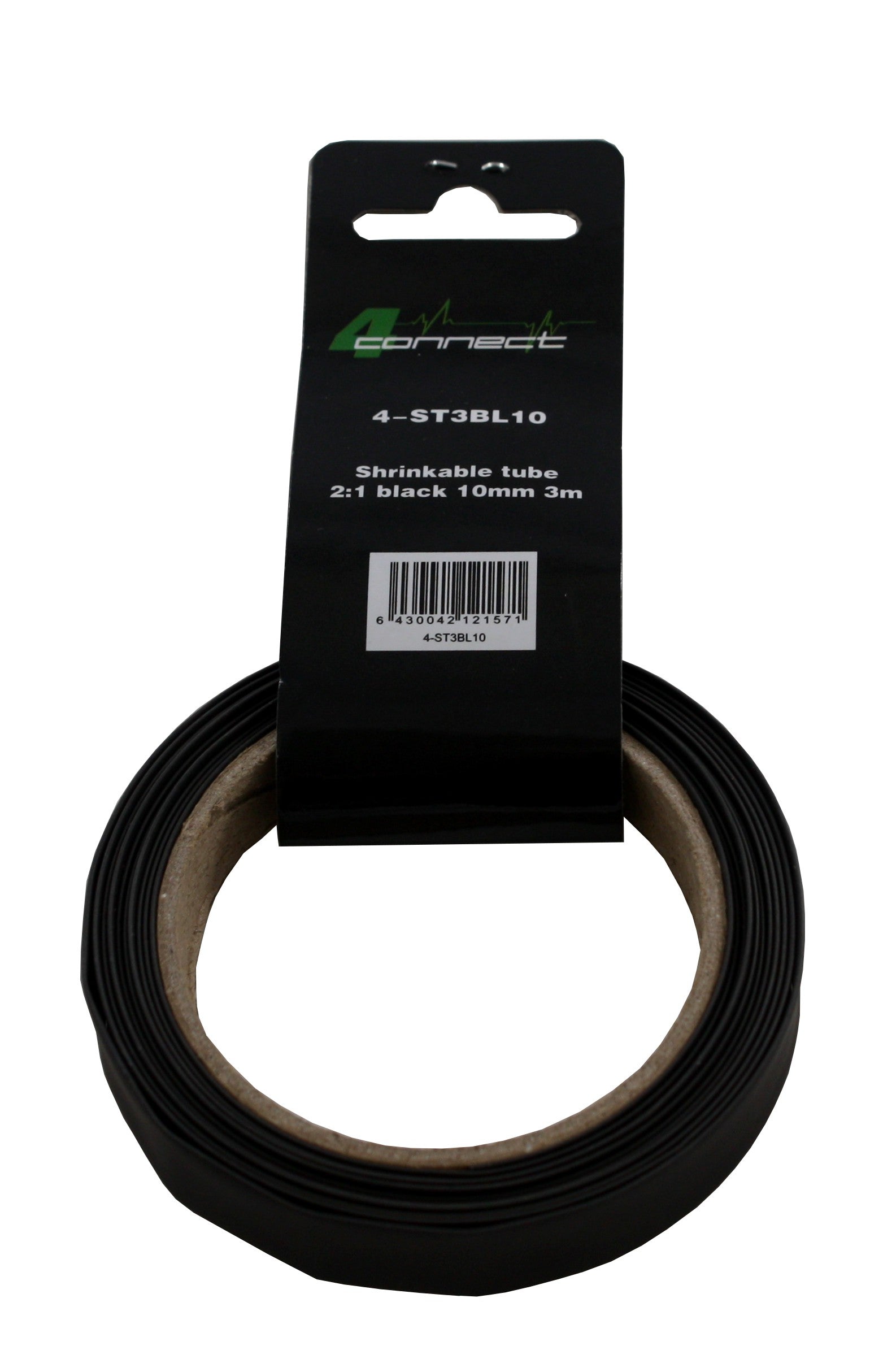 FOUR Connect 4-ST3BL10 shrink tubing, 2:1 black 10mm 3m