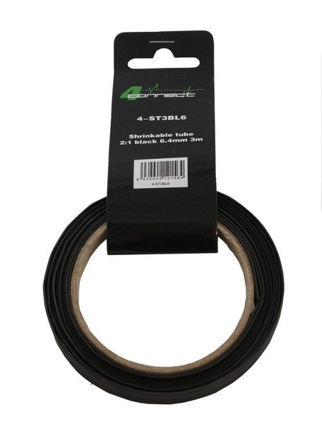 FOUR Connect 4-ST3BL6 shrink tubing, 2:1 black 6.4mm 3m