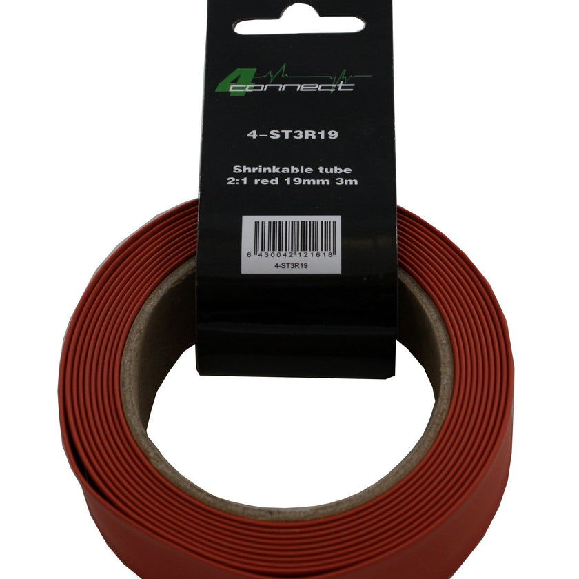 FOUR Connect 4-ST3R19 heat shrink tubing, 2:1 red 19mm 3m