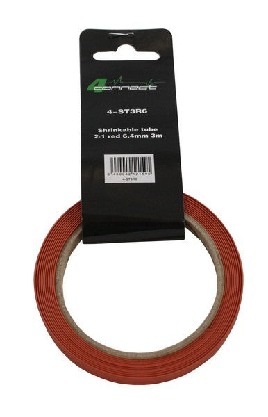 FOUR Connect 4-ST3R6 heat shrink tubing, 2:1 red 6.4mm 3m