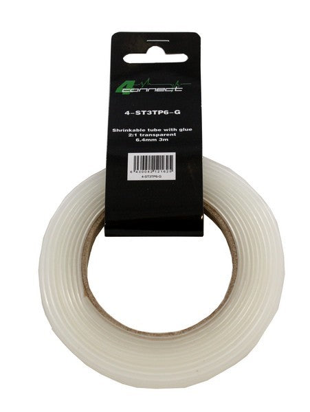FOUR Connect 4-ST3TP6-G heat shrink tubing with adhesive, 2:1 clear 6.4mm 3m