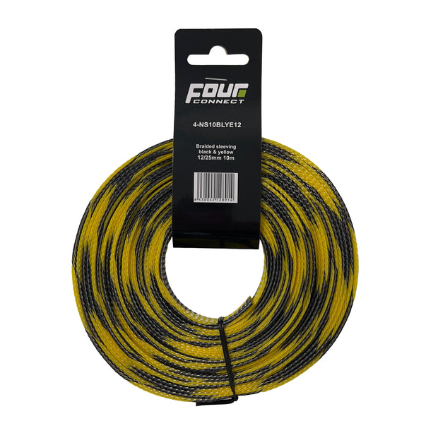 FOUR Connect 4-NS10BLYE12 nylon hose black-yellow 12/25mm 10m