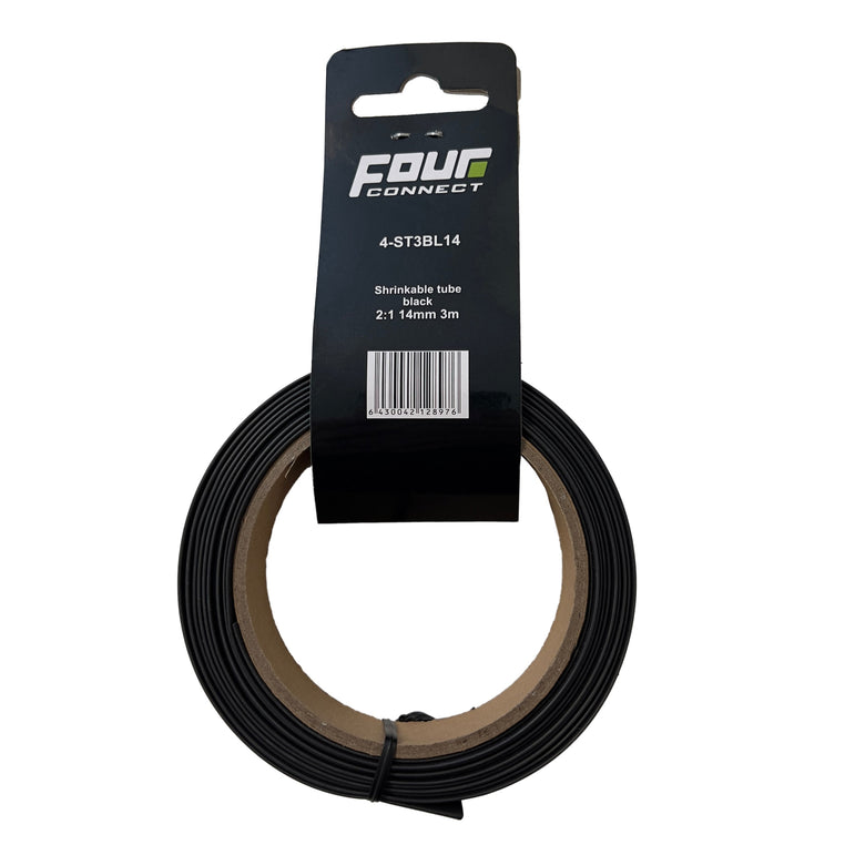 FOUR Connect 4-ST3BL14 shrink tubing, 2:1 black 14 mm 3m