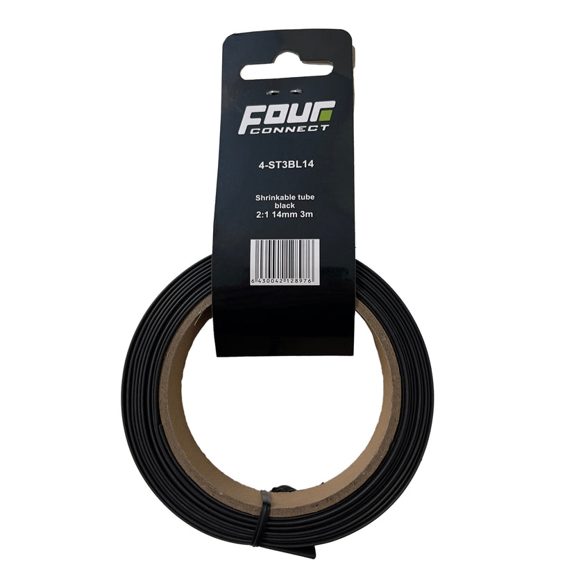 FOUR Connect 4-ST3BL14 shrink tubing, 2:1 black 14 mm 3m