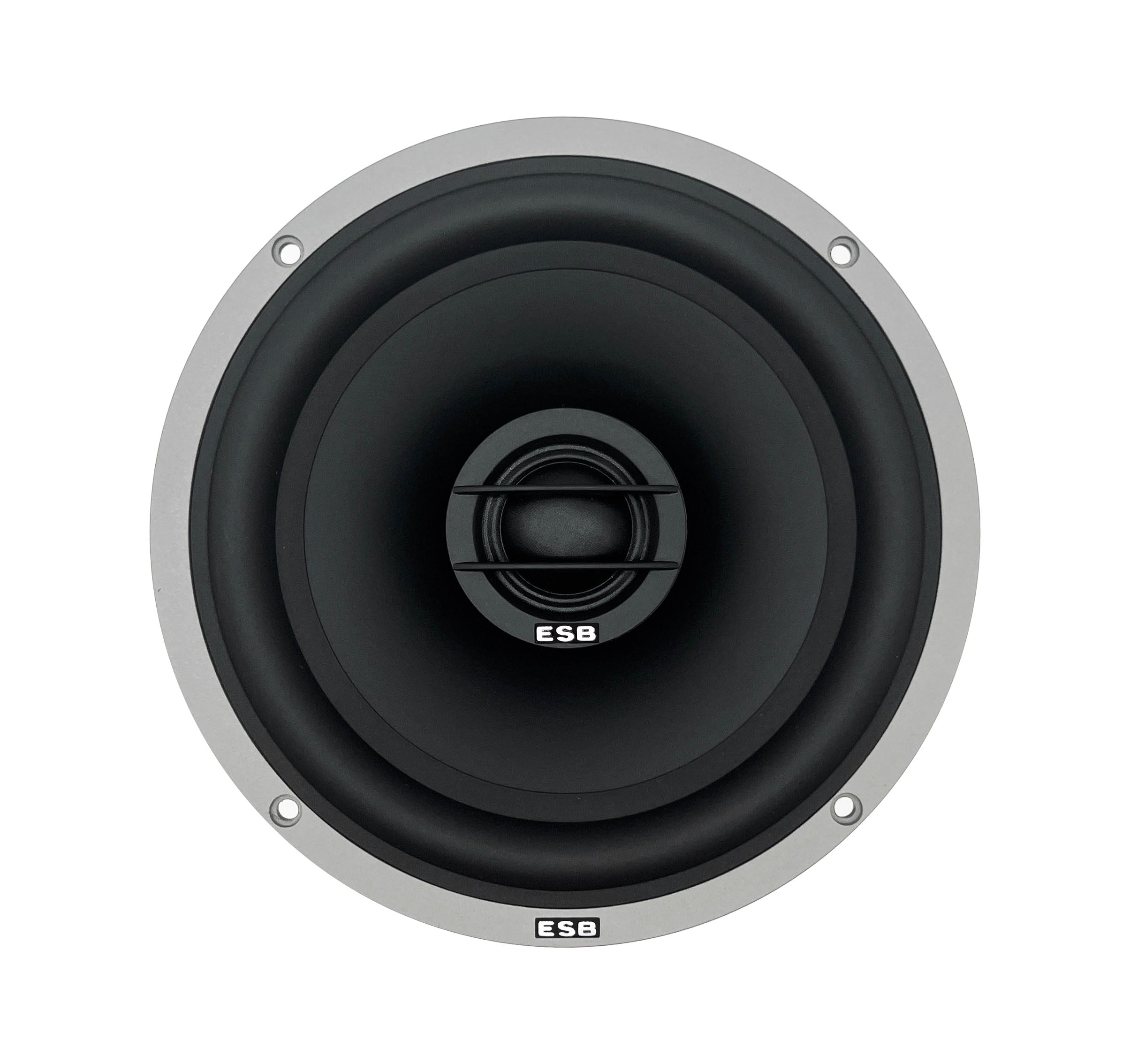 ESB Audio 4.6C koaksiaali takanäkymä, CNC-työstetty teräksestä valmistettu suojaritilä