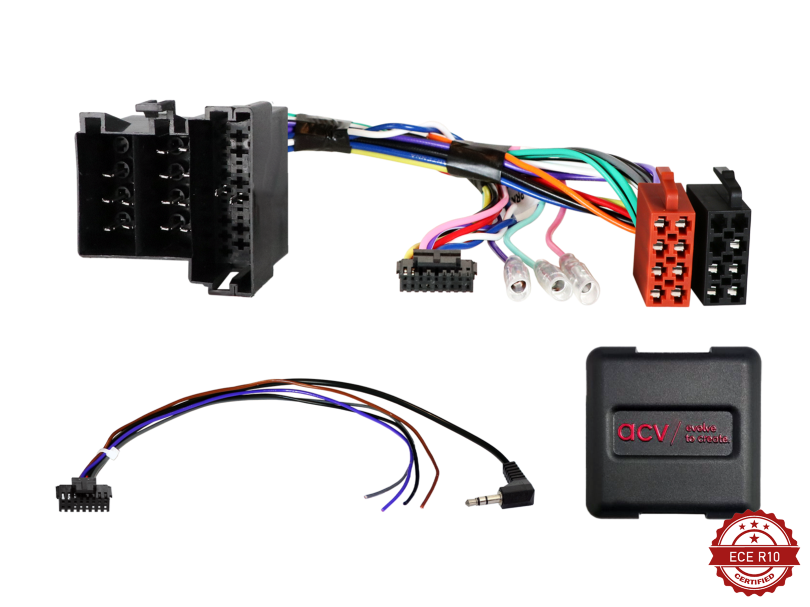 ACV 42xct005-0 rattiohjain-adapteri Alfa Romeo/Citroen/Fiat ISO/Mini ISO Multilead lose