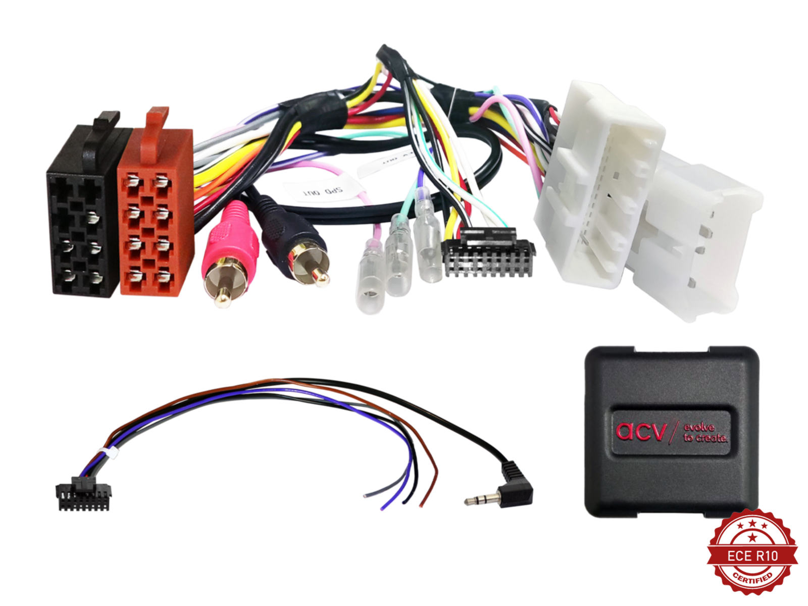 ACV 42xct010-0 rattiohjain-adapteri Citroen/Peugeot/Toyota 10Pin/28Pin Multilead AUX lose