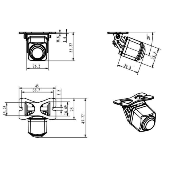 ACV 771000-6004 peruutuskamera – 194°, IP69, RCA