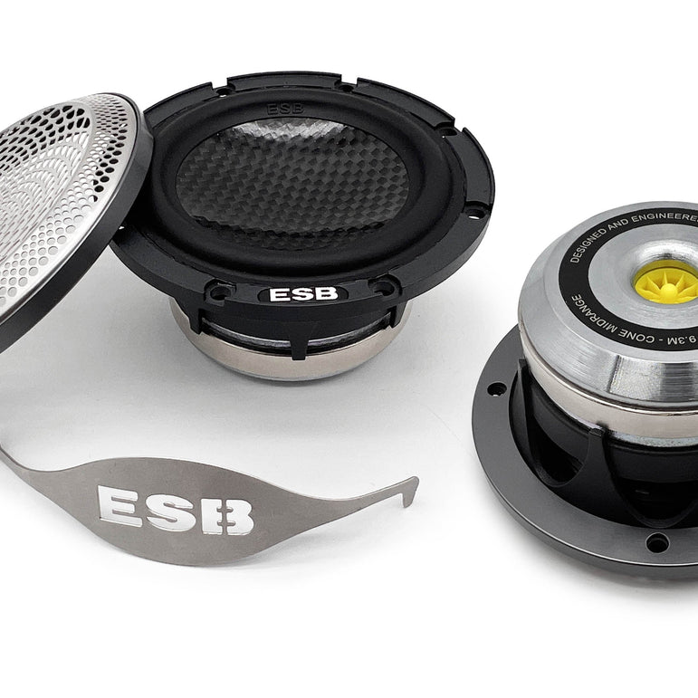 ESB Audio 9.3M Novemila 3"/75mm Hiilikuitu Keskialuekaiutin + CNC-ritilä (pari)