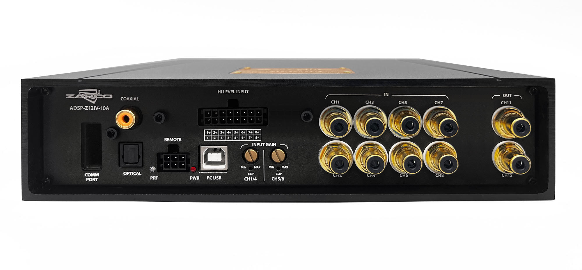 Zapco ADSP-Z12 IV-10A 12-Ch. DSP/10-Ch. Amplifier, 8 RCA In, 2 RCA Out, opt. HD-BT