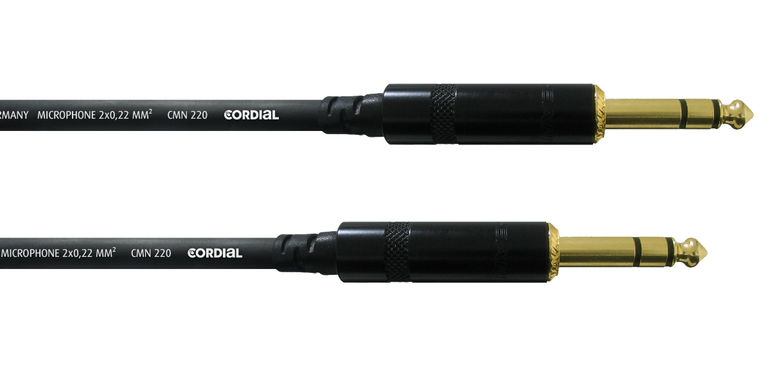 Cordial ESSENTIALS CFM VV laitekaapelit, 6,3 mm stereoplugi