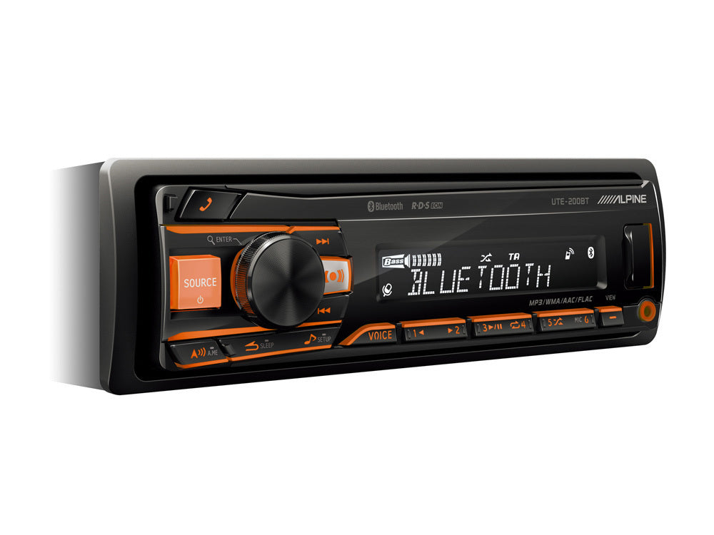 Alpine UTE-200BT 1-DIN Car Stereo Bluetooth USB
