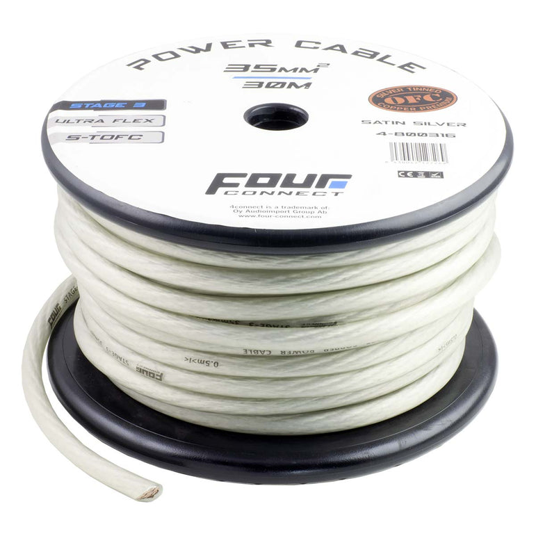 FOUR Connect 4-800316 STAGE3 35mm2 Satin Silver S-TOFC power cable, 30m