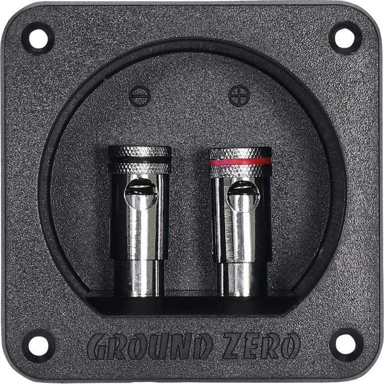 Ground Zero GZST 2B – 2-napainen kaiutinterminaali, 85x85 mm