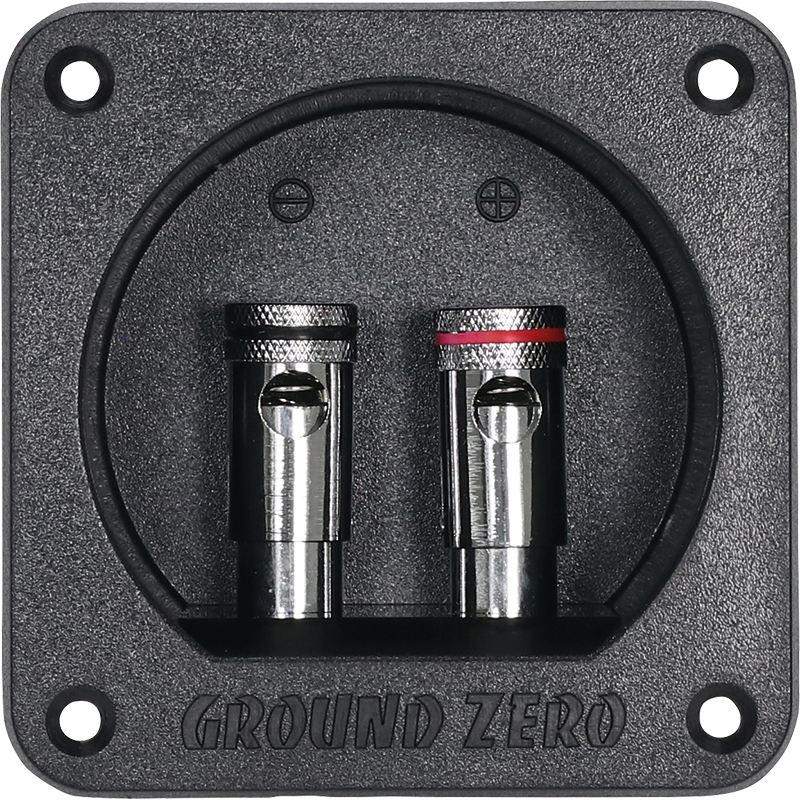 Ground Zero GZST 2B – 2-napainen kaiutinterminaali, 85x85 mm