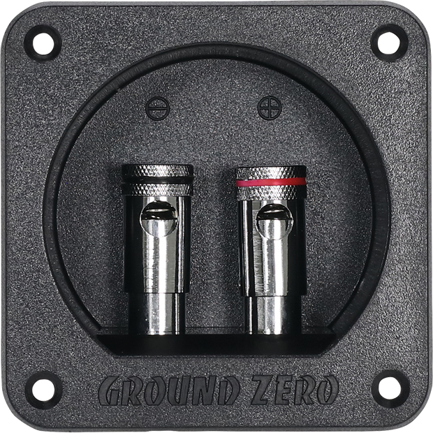 Ground Zero GZST 2B – 2-napainen kaiutinterminaali, 85x85 mm