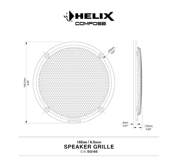 HELIX CiA SG165 Speaker Grille 165mm