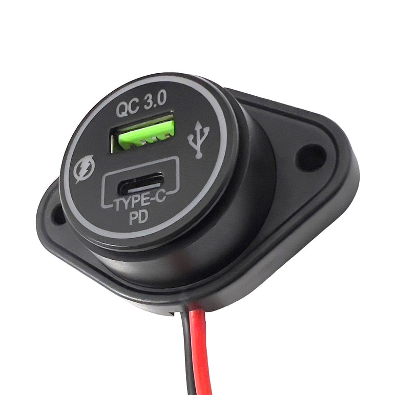 FOUR Connect 4-600163 vedenpitävä USB-C/A Virta-adapteri /USB TYPE-C +PD
