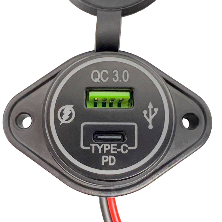 FOUR Connect 4-600163 vedenpitävä USB-C/A Virta-adapteri /USB TYPE-C +PD