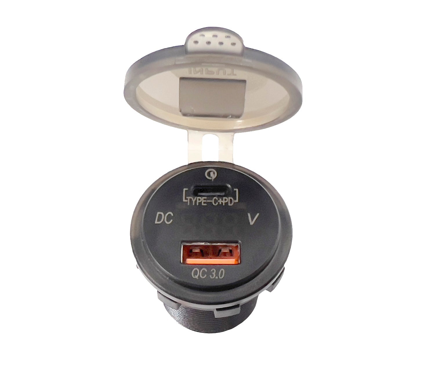 FOUR Connect 4-600162 waterproof USB-C/A socket with voltage display