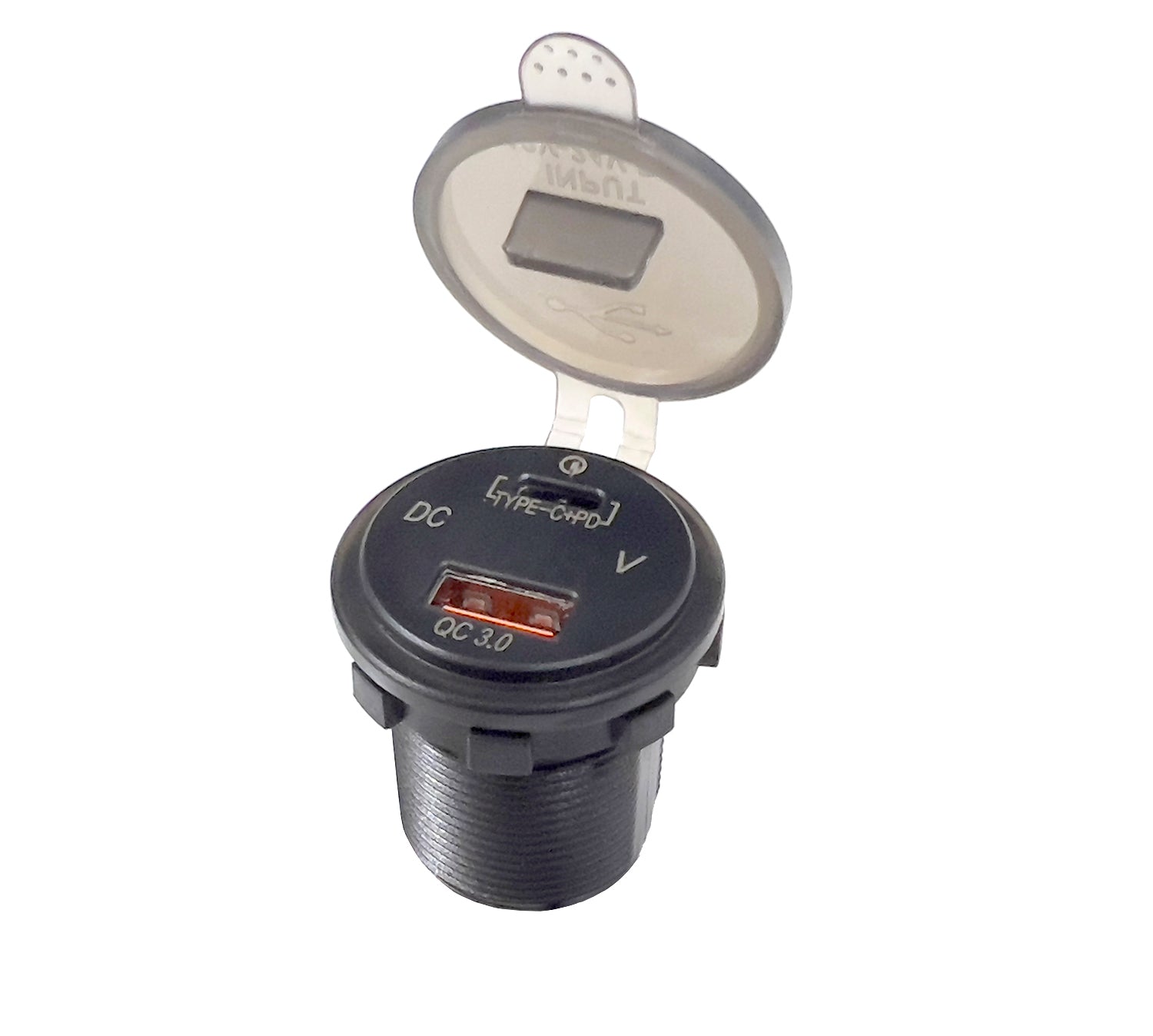 FOUR Connect 4-600162 waterproof USB-C/A socket with voltage display