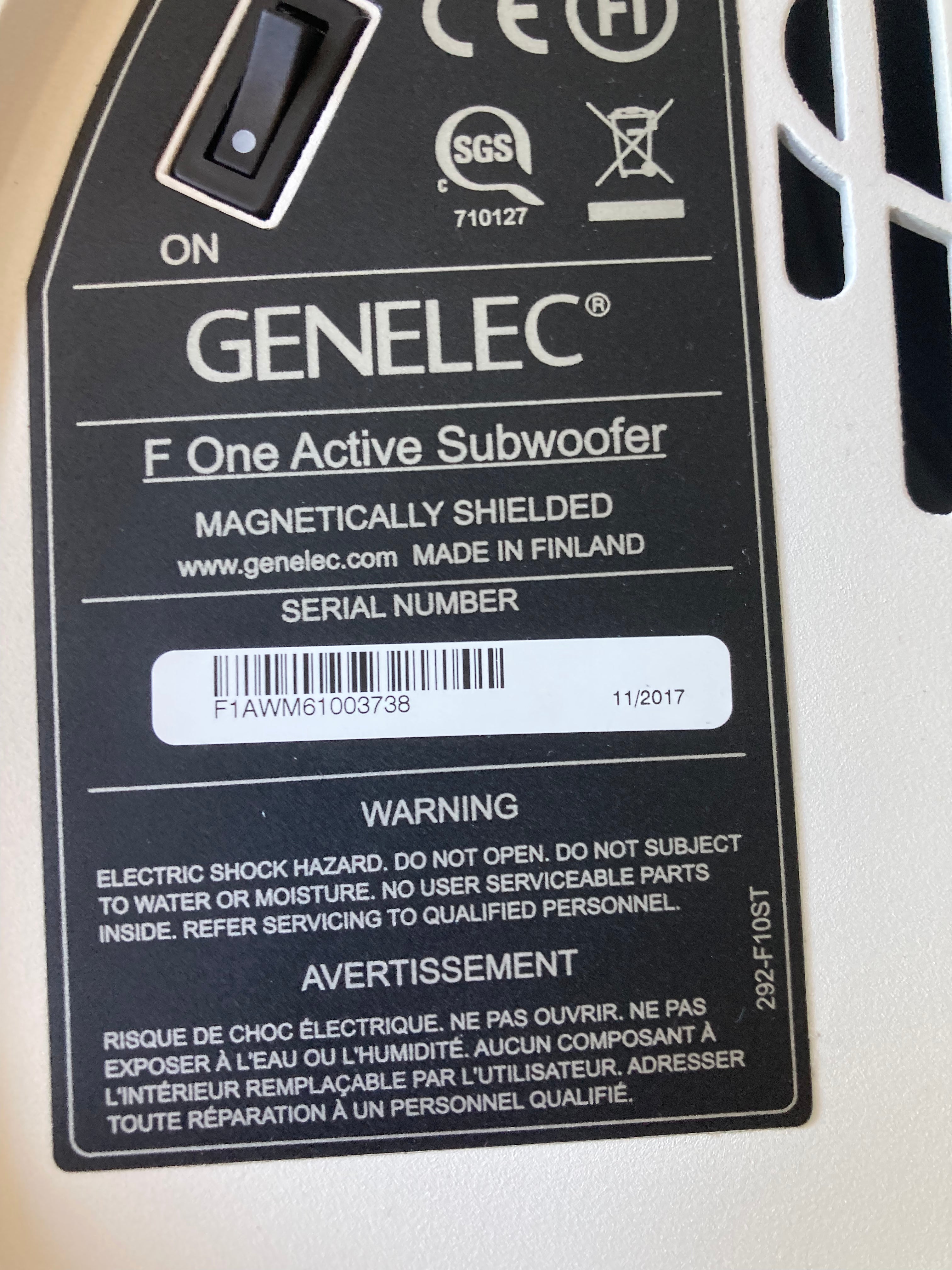 Genelec F One (A) F1, vaihtolaite